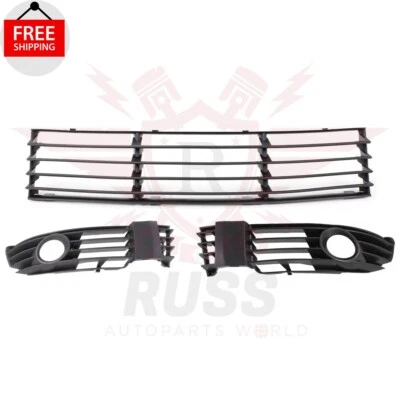 New Front Bumper Grille + Fog Light Trim 3PC Fits 2001-2005 Volkswagen Passat — 第 1/4 张图片