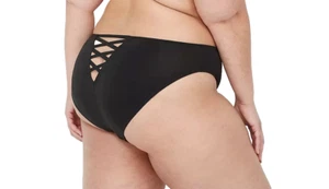 Cacique~Nuevo Con Etiquetas~Braguita Francesa Encaje Lámina Negra~Talla 10-12W (Grande) - Imagen 1 de 5