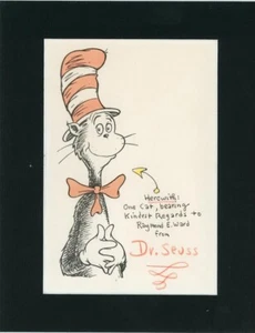 Dr. Seuss-Signed "Cat in the Hat" Print/Matted - Picture 1 of 1
