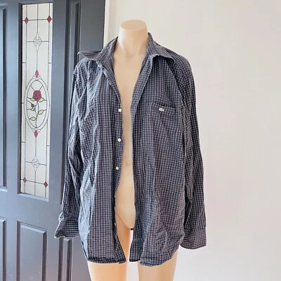 Lacoste Casual L/S Shirt Size 44 Mens Blue White Lines Embroidered Crocodile - Image 1 of 4