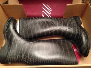 Maniera hand made 100% waterproof rain/snow boots *TALL*(BLACK ALIGATOR) - Picture 1 of 20