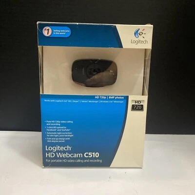 New Logitech C510 Black HD Webcam - HD 720p 8 MP - New Old Stock - Image 1 of 4