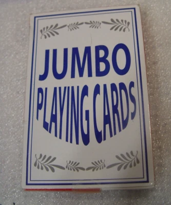 Jumbo Playing Cards 3 1/2" X 5 1/2" Blue Back with 2 Jokers - Image 1 of 3