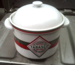 Tobasco pot with lid by McIlhenny Co. stone ware in EUC - Picture 1 of 4