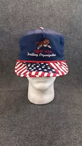 Vintage Exxon Gas Öl Raffinerie Bohrungen blau USA Flagge Strapback Mütze Kappe neu aus altem Lagerbestand - Bild 1 von 10