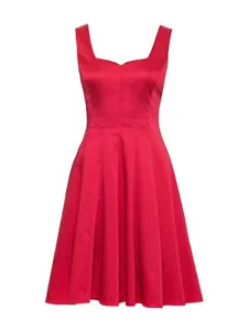Review Ladies Dress Size 6 Red A-Line Sweetheart Neckline Lined Pleated Wedding - Picture 1 of 13