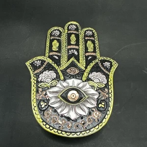 Hamsa Hand Box Black/Pink/Gold Trinket 2708 (b131) - Picture 1 of 12