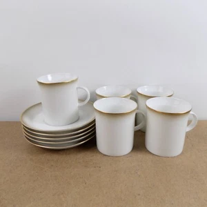 5 Rosenthal Dawn Cups & Saucers Gold Edge Shaded Gray German Porcelain VGC - Picture 1 of 3