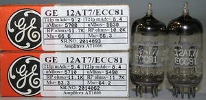 12AT7/ECC81 GE MP MADE IN USA AMPLITREX TESTED #2014062 201409 - Picture 1 of 9