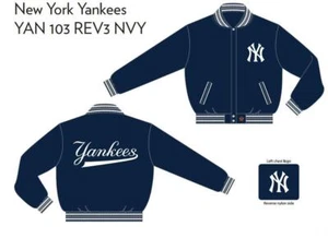 MLB New York Yankees Embroidered Navy Reversible Jacket by JH Designs (3XL) NEW - Picture 1 of 1