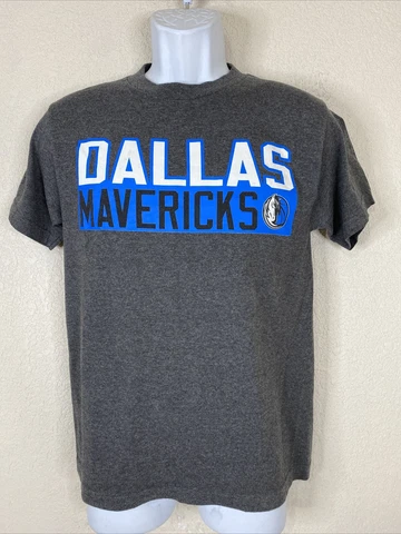 Majestic Men Size S Gray Dallas Mavericks NBA Team T Shirt Short Sleeve Cover