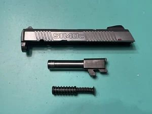 USED RUGER SR40C COMPLETE SLIDE BARREL GUIDE ROD SPRING STAINLESS 40 CAL COMPACT - Picture 1 of 17