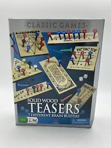 New Classic Games Solid Wood Teasers 7 Different Brain Busters Family Fun Age 6+