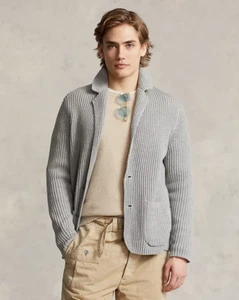 Polo Ralph Lauren Cotton & Cashmere Regular Fit Blazer Cardigan $398 MEDIUM - Picture 1 of 5