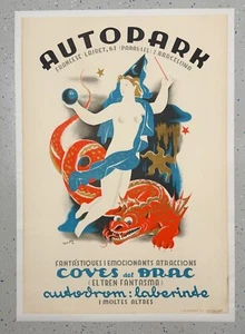 Original Vintage Magic Poster 1936 - Drachen, Kristallkugeln, Zauberstäbe usw. - Bild 1 von 7