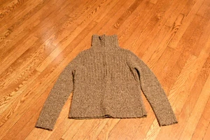 Women's Woool Sweater, Light Brown, Partial Zipper, Warm - Picture 1 of 2