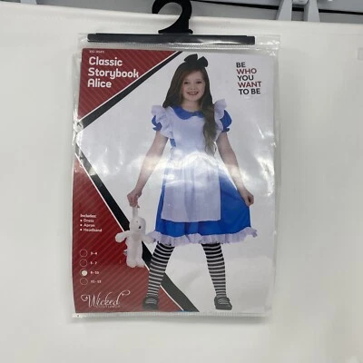 Wicked Classic Storybook Alice Wonderland Kids Childs Girls Fancy Dress Costume — 第 1/4 张图片