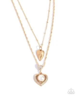 Paparazzi Afecto Abstracto - Dorado - Perla Blanca - Estrás Blanco - Oro Oído Foto 1 de 3