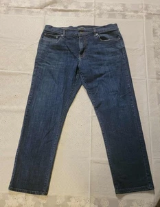 Lucky Brand Jeans 221 Straight Mens 38x30 Dark Wash Blue Stretch Denim Mid Rise - Picture 1 of 8