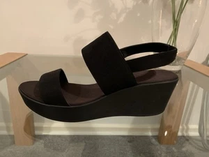H&M Black Platform Wedge Sandals - Size EU 40 - Foto 1 di 8