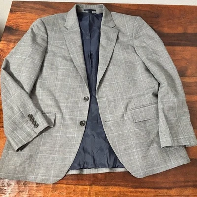 Blazer formal J.Crew para hombre abrigo deportivo a cuadros gris calce clásico 42S Foto 1 de 4