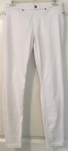 HUE STETCHY WHITE COTTON-BLEND FRONT FAUX/BACK REAL POCKETS JEGGINGS #15154 - M - Picture 1 of 6