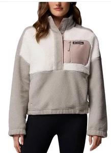 Columbia Lodge Dove Sea Salt Crushed Clay Sherpa Boxy Relaxed Fit Pullover L - Bild 1 von 20