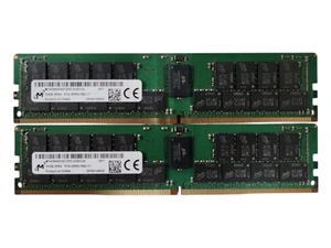 Lot of 2x Micron 32GB 2Rx4 PC4-2666V-RB2, DDR4 Server Memory - Picture 1 of 3