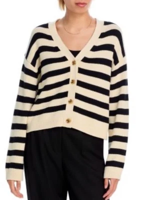 Cárdigan para mujer Velvet by Graham & Spencer mezcla de cachemir Elodie crema/negro XL Foto 1 de 4