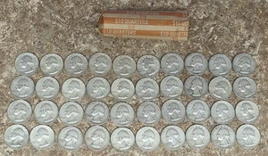 Rolle 40 WASHINGTON 90% SILVER QUARTERS 1960-1964 ☆ schönere Rolle L@@k 👀 ☆  - Bild 1 von 10