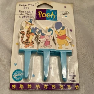 Vintage 1997 Wilton Winnie the Pooh Cake Pick Set 12pc Tigger Piglet NOS - Picture 1 of 8
