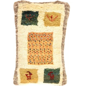 Fine Hand knotted Gabbeh pillow 14"X 23" - Picture 1 of 2