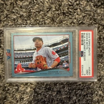 2014 Topps Update Mookie Betts Blue Walmart Border PSA 9 Dodgers Rare Find!!! - Image 1 of 3