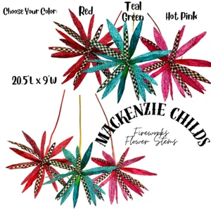 MacKenzie Childs Granny Kitsch Firework Flower Stem Courtly Check Vibrant Color - Picture 1 of 7
