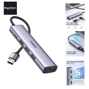 Hub USB Adaptateur Ethernet Adaptateur Gigabit LAN avec 3 Ports USB 3.0 1000 Mbps U... - Photo 1/8