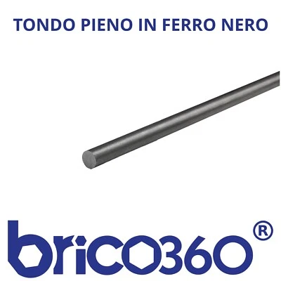 BARRA TONDA PIENA IN FERRO NERO LISCIO TONDINO LISCIO S235JR - Immagine 1 di 2
