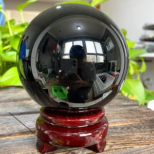 Cristal de cuarzo obsidiana misterioso de alta calidad natural raro de 2,85 lb + base - Imagen 1 de 12