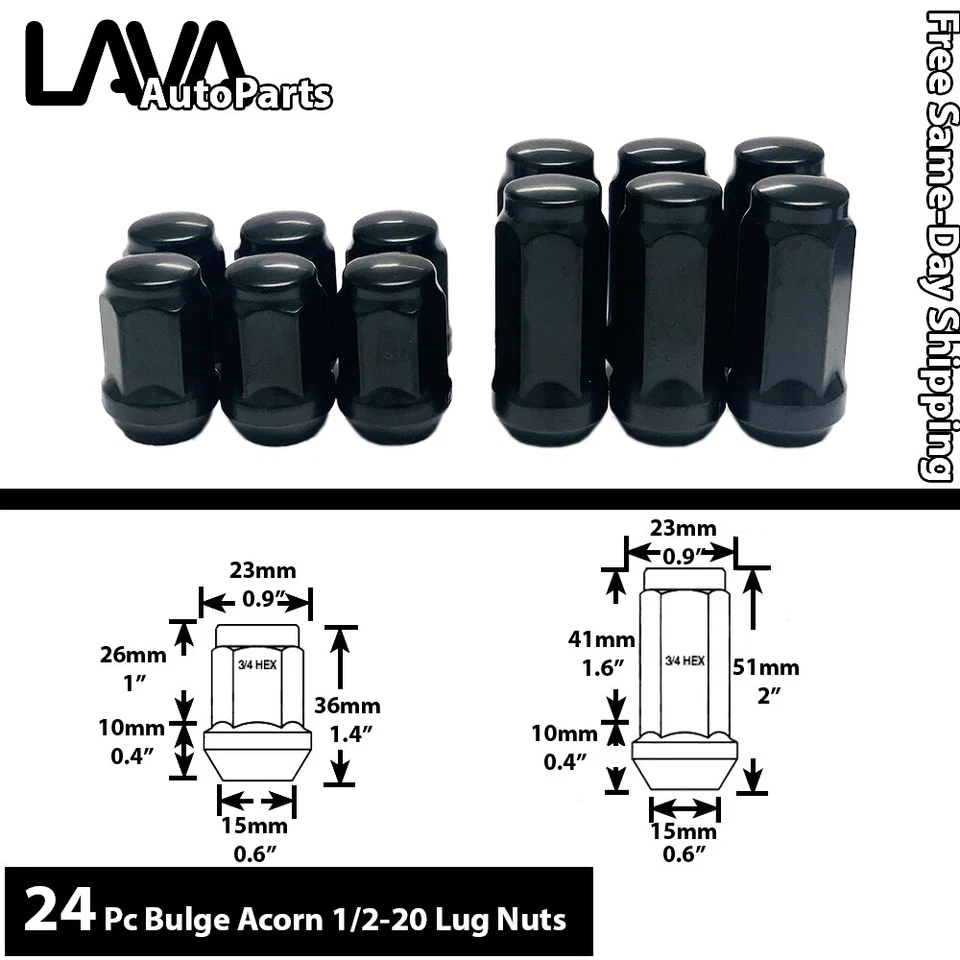 20 PIEZAS 1/2-20 NEGRO 3/4" ABULTAMIENTO HEXAGONAL BELLOTA TUERCA AJUSTE BUICK CADILLAC CHEVY GMC Foto 1 de 3