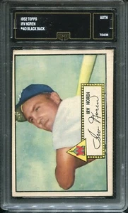 1952 Topps Black Back #40 Irv Noren Washington Senators - GMA Authentic - Picture 1 of 2