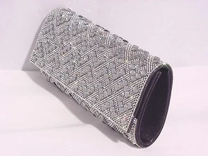 ABENDTASCHE HANDTASCHE SCHWARZ Kristall schimmernd Metallic Umschlag Clutch561449-910   - Bild 1 von 3