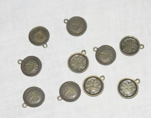 Findings TEN New Old Stock USA-made Brass Vintage 60/70s Pendant Trays - Picture 1 of 2