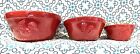 Vtg WMG Stoneware Red Rooster Nesting Mixing Bowls Country Cottage Farmhouse