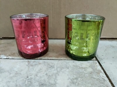 2 ртутных стеклянных чайных подсвечника для осени/хэллоуина - Изображение 1 из 4