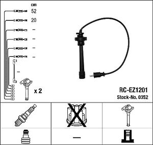 IGNITION CABLE KIT NGK 0352 FOR MAZDA