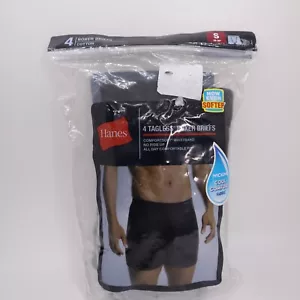 Hanes men's tagless boxer briefs sz Small 4 pack black/gray nwt - Picture 1 of 11