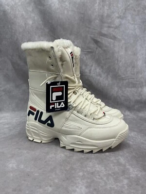 Zapatos para mujer Fila Disruptor Boot (5HM00545-125) blanco roto marfil talla 6,5 NUEVO Foto 1 de 4