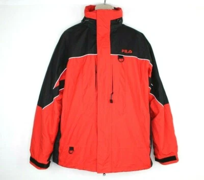 FILA Jacket Mens Size Large 3 In 1 Ski Winter Snowboard Hidden Hood Red Black - Image 1 of 4