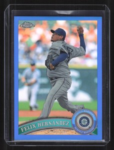 2011 Topps Chrome Felix Hernandez #105 True Blue Refractor 77/99 Mariners 