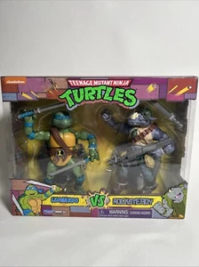 Teenage Mutant Ninja Turtles TMNT Leonardo vs Rocksteady Playmates 2 Pack Figur - Bild 1 von 9