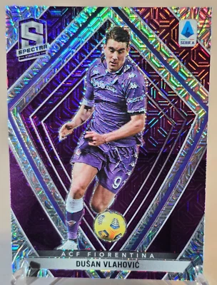 Dusan Vlahovic 2020 Chronicles Spectra Serie A Purple Mojo Prizm #23 Rookie RC - Image 1 of 2